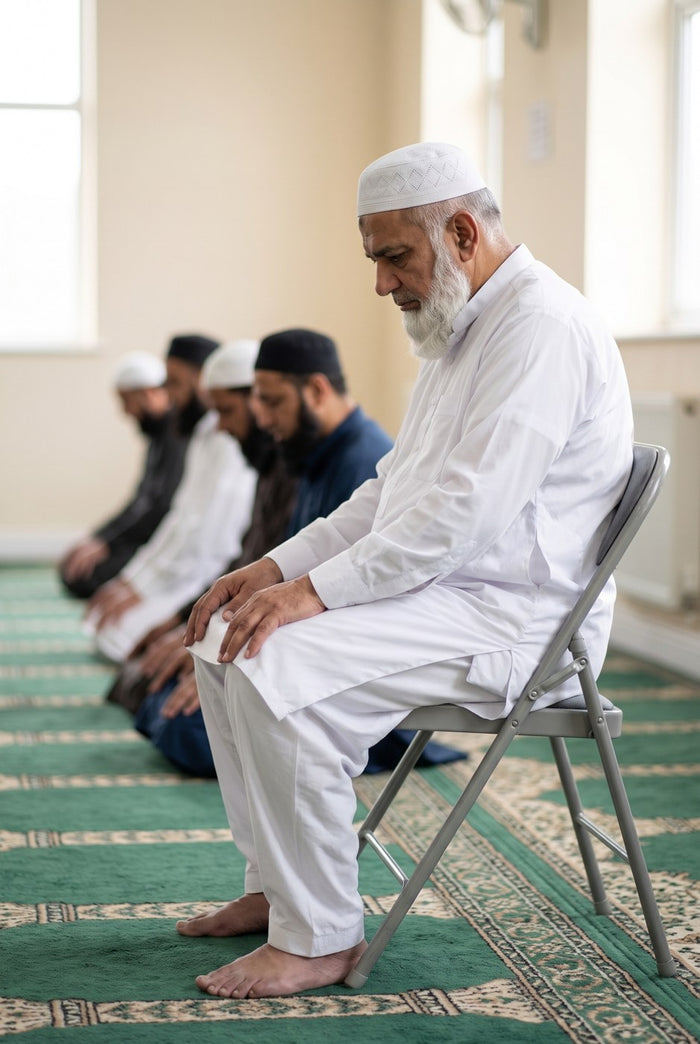 Praying on a chair