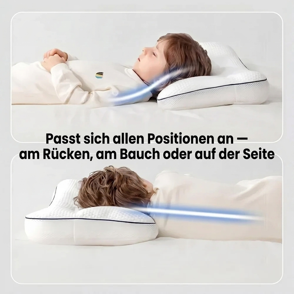 Ein Kinderpolster, das den Nacken die ganze Nacht besser stützt.