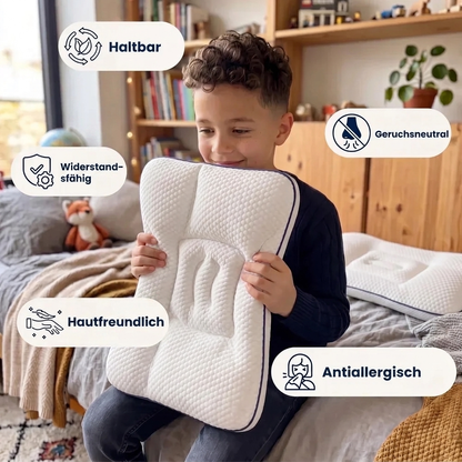 Ein Kinderpolster, das den Nacken die ganze Nacht besser stützt.