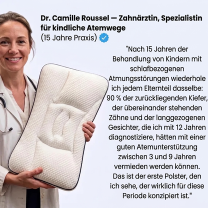 Ein Kinderpolster, das den Nacken die ganze Nacht besser stützt.