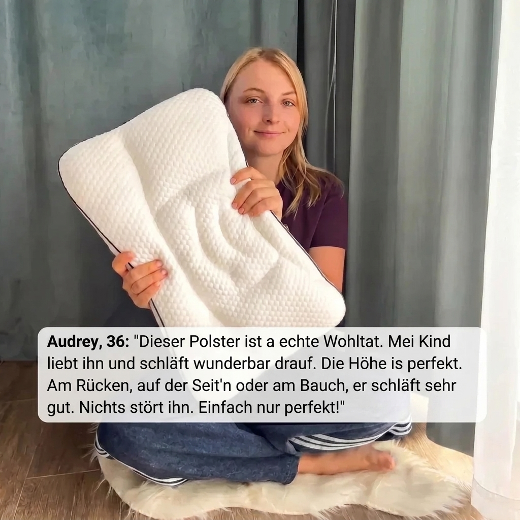 Ein Kinderpolster, das den Nacken die ganze Nacht besser stützt.