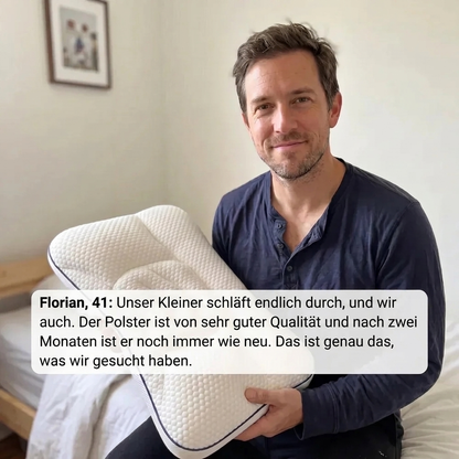 Ein Kinderpolster, das den Nacken die ganze Nacht besser stützt.