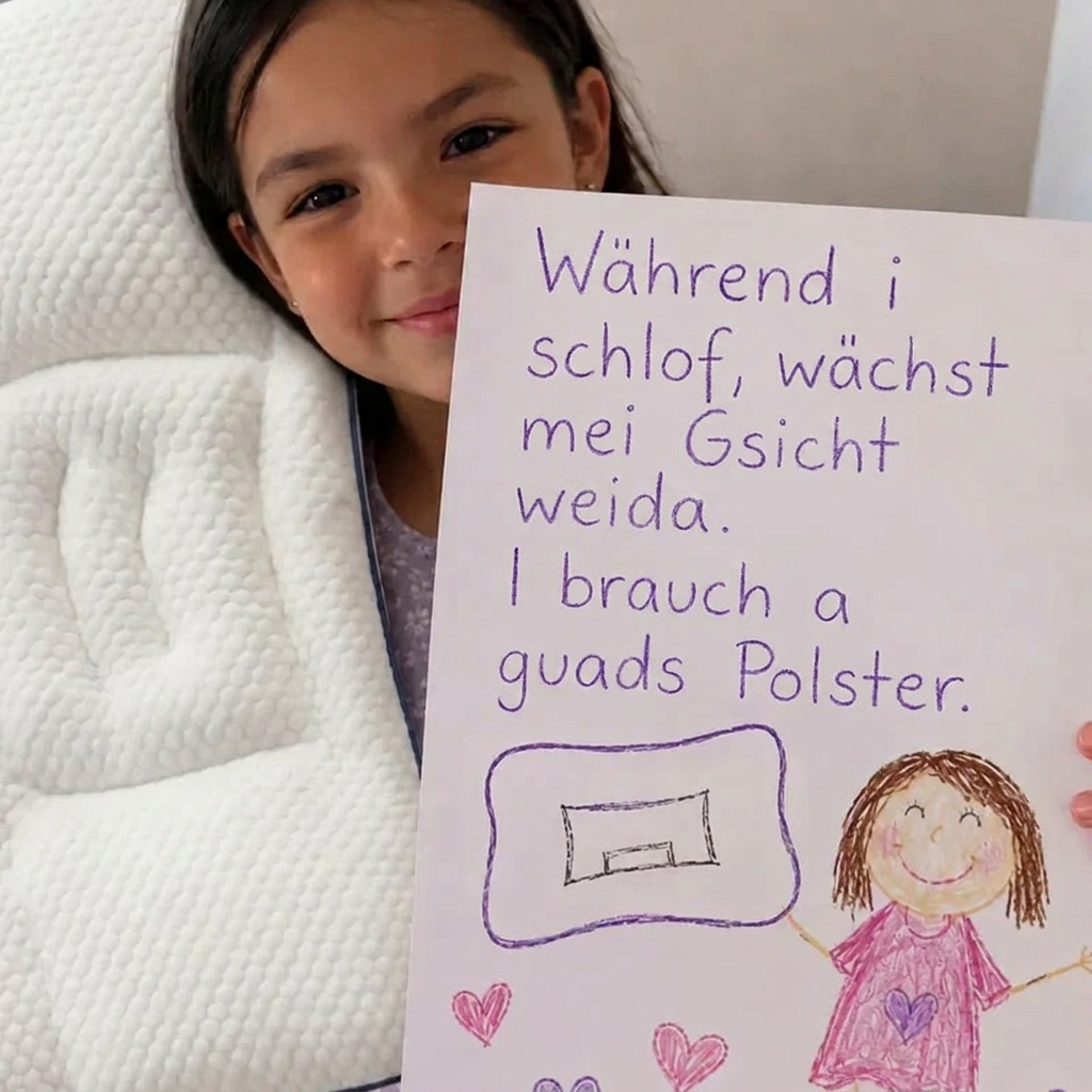 Ein Kinderpolster, das den Nacken die ganze Nacht besser stützt.